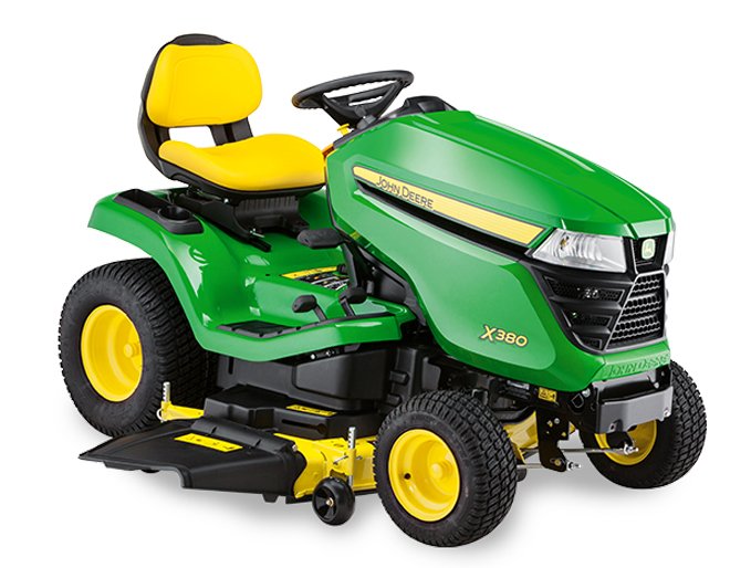 Rasentraktor-benzin-john-deere-seitenauswurf-X380 JOHN DEERE Rasentraktor X380 – Bild 1