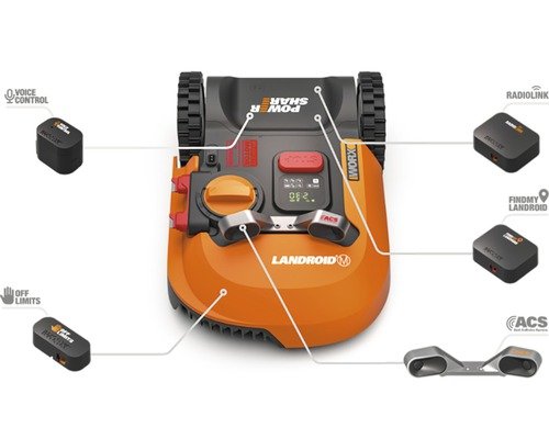 as.46272373 WORX 20V Akku-Mähroboter Landroid L2000 22cm/2.000 m² mit App WR155E, inkl. Installationsmaterial – Bild 1